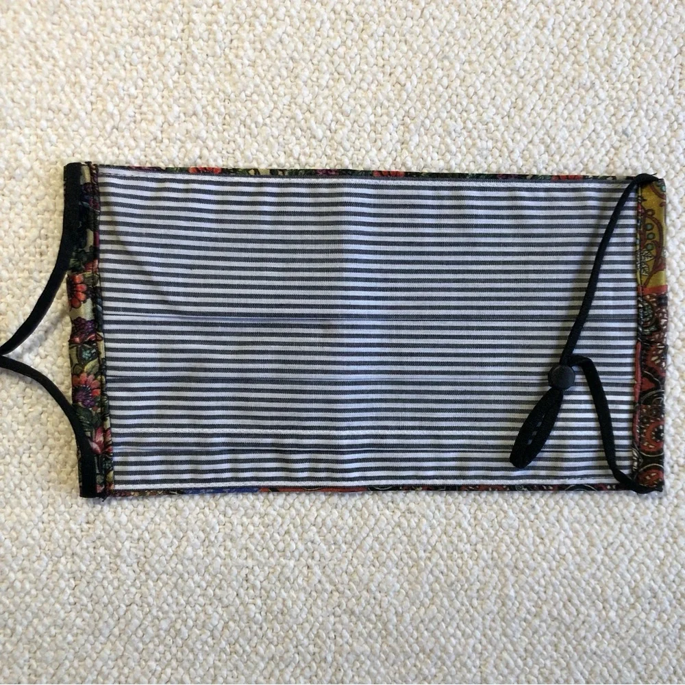 JOHNNY WAS NEW Multicolor Patchwork Sateen Face Mask